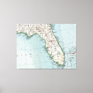 Vintage Map of Florida (1900) Canvas Print