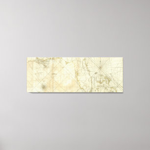 Vintage Map of Florida and The Bahamas (1776) Canvas Print