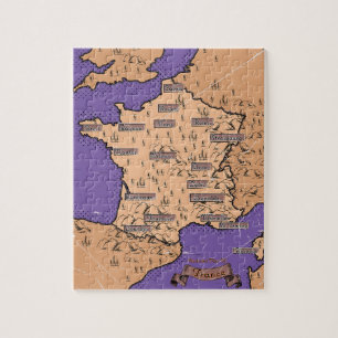 Vintage Map of France Jigsaw Puzzle