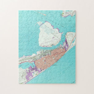 Vintage Map of Galveston Texas (1954) Jigsaw Puzzle