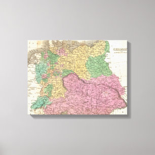 Vintage Map of Germany (1827) Canvas Print