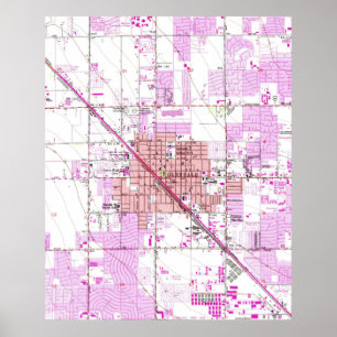 Vintage Map of Glendale Arizona (1957) Poster