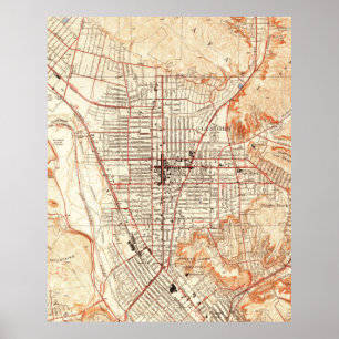 Vintage Map of Glendale California (1928) Poster