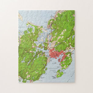 Vintage Map of Gloucester Massachusetts (1949) Jigsaw Puzzle