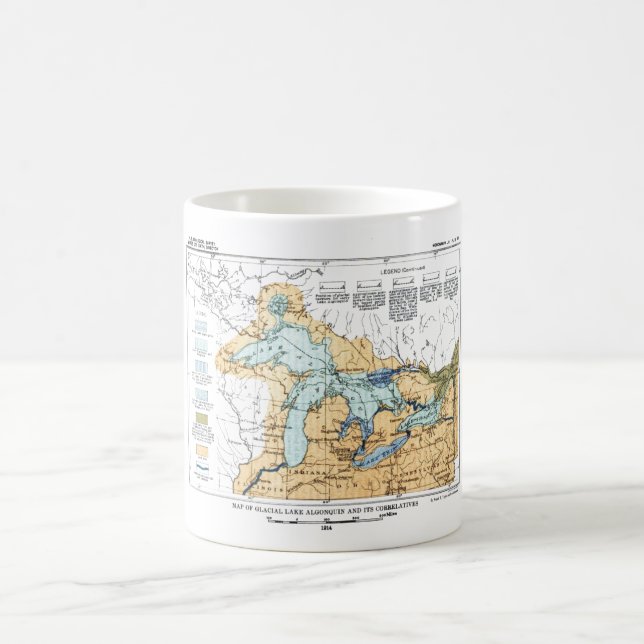 Vintage Map of Great Lakes Coffee Mug (Center)