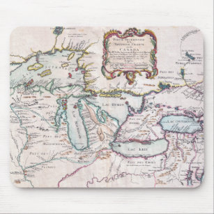 Vintage Map of Great Lakes Mouse Pad
