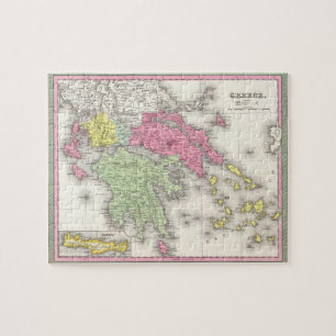 Vintage Map of Greece (1853) Jigsaw Puzzle