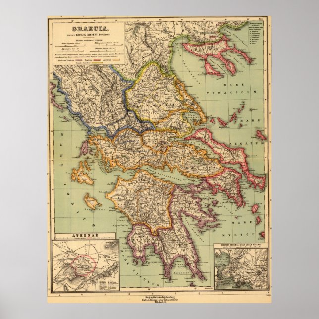 Vintage Map of Greece (1903) Poster (Front)