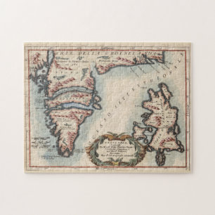 Vintage Map of Greenland and Iceland (1694) Jigsaw Puzzle