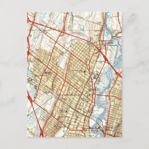 Vintage Map of Hackensack NJ (1940) Postcard