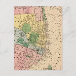 Vintage Map of Halifax Nova Scotia (1878) Postcard