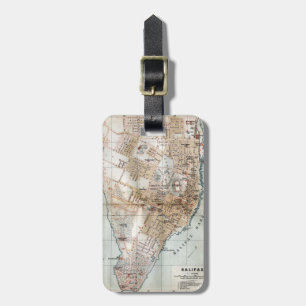 Vintage Map of Halifax Nova Scotia (1890) Luggage Tag