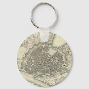 Vintage Map of Hamburg Germany (1841) Keychain