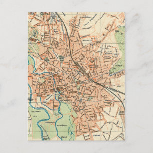 Vintage Map of Hanover Germany (1895) Postcard