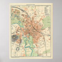 Vintage Map of Hanover Germany (1895)