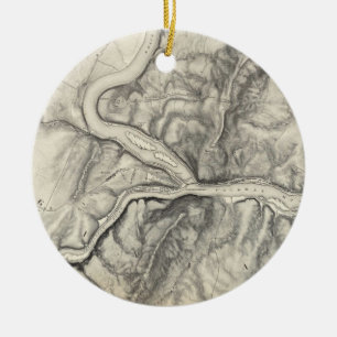 Vintage Map of Harpers Ferry (1863) Ceramic Ornament