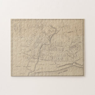 Vintage Map of Hartford CT in 1640 (1890) Jigsaw Puzzle