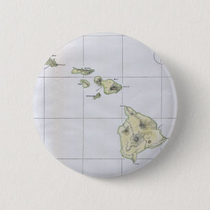 Vintage Map of Hawaii (1883) 2 Inch Round Button