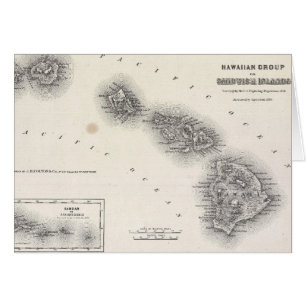 Vintage Map of Hawaii and New Zealand (1855)