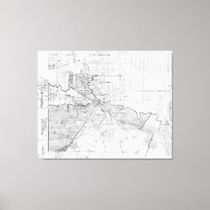 Vintage Map of Houston (1920) Canvas Print
