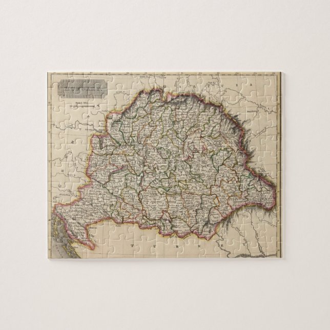 Vintage Map of Hungary (1817) Jigsaw Puzzle (Horizontal)