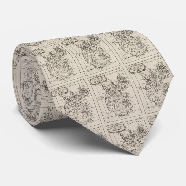Vintage Map of Iceland (1764) Tie (Rolled)