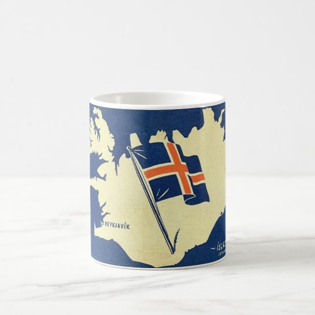 Vintage Map of IceLand Mug (Center)