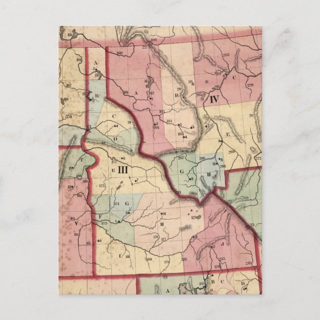 Vintage Map of Idaho (1866) Postcard (Front)