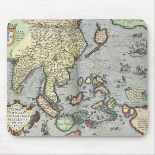 Vintage Map of India 1592 Mouse Pad