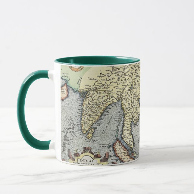 Vintage Map of India | 1592 Mug (Left)