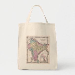 Vintage Map of India (1855) Tote Bag