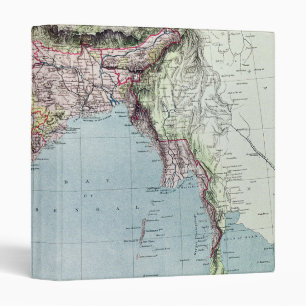 Vintage Map of India   1877 Binder