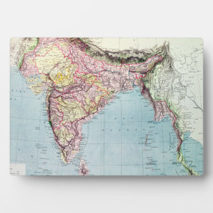Vintage Map of India   1877 Plaque