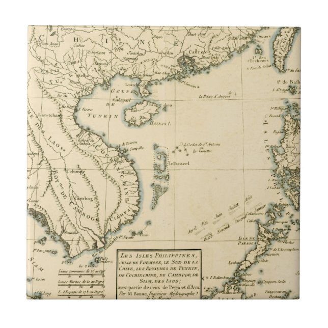 Vintage Map of India |  Indian Ocean Tile (Front)