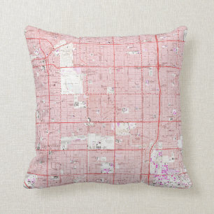 Vintage Map of Inglewood California (1964) Throw Pillow