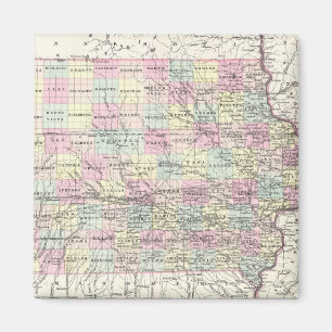 Vintage Map of Iowa (1855) Magnet