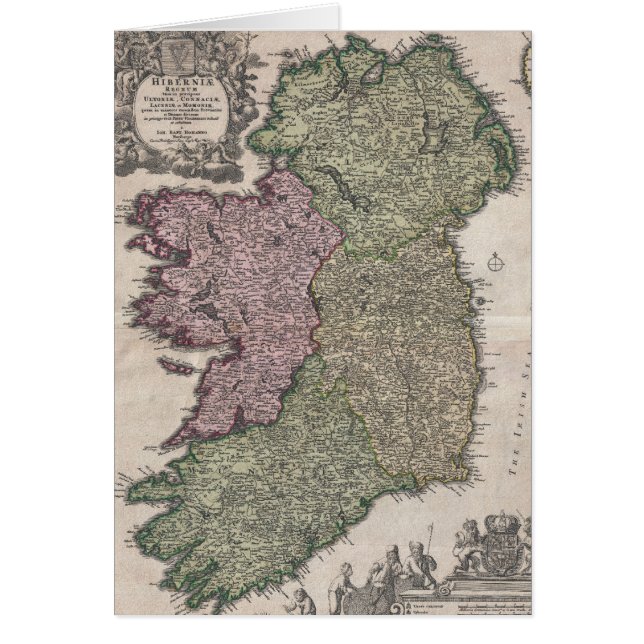 Vintage Map of Ireland (1716) (Front)
