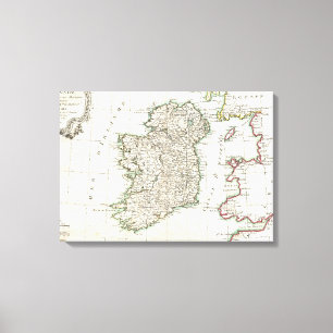 Vintage Map of Ireland (1771) Canvas Print