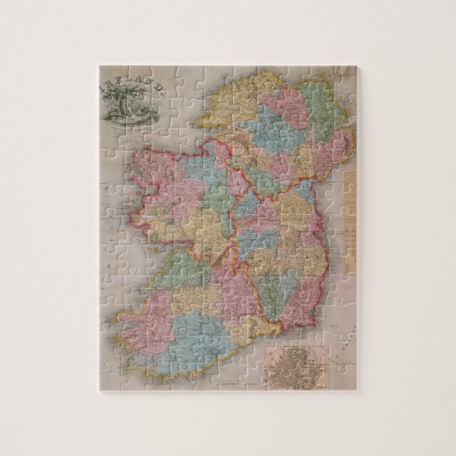 Vintage Map of Ireland (1835) Jigsaw Puzzle (Vertical)