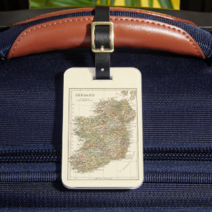 Vintage Map of Ireland 1862 Luggage Tag