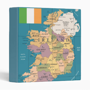 Vintage Map of Ireland Binder