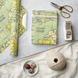 Vintage Map of Ireland Circa 1603-1714 Craft Gift Wrapping Paper