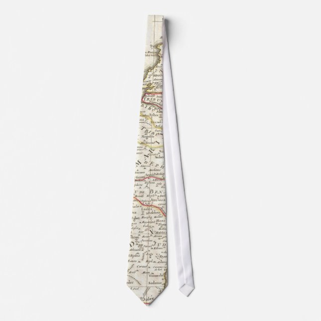 Vintage Map of Israel (1770) Tie (Front)
