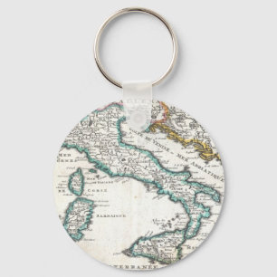 Vintage Map of Italy (1706) Keychain