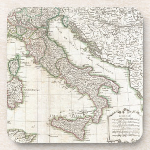 Vintage Map of Italy (1770) Coaster