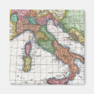 Vintage Map of Italy (1780) Magnet