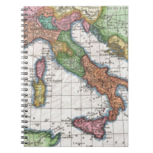 Vintage Map of Italy (1780) Notebook