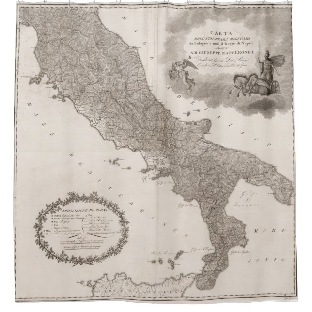 Vintage Map of Italy (1808) (Front)