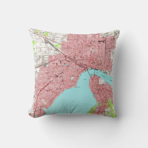 Vintage Map of Jacksonville Florida (1950) Throw Pillow