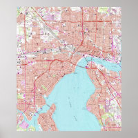 Vintage Map of Jacksonville Florida (1964)